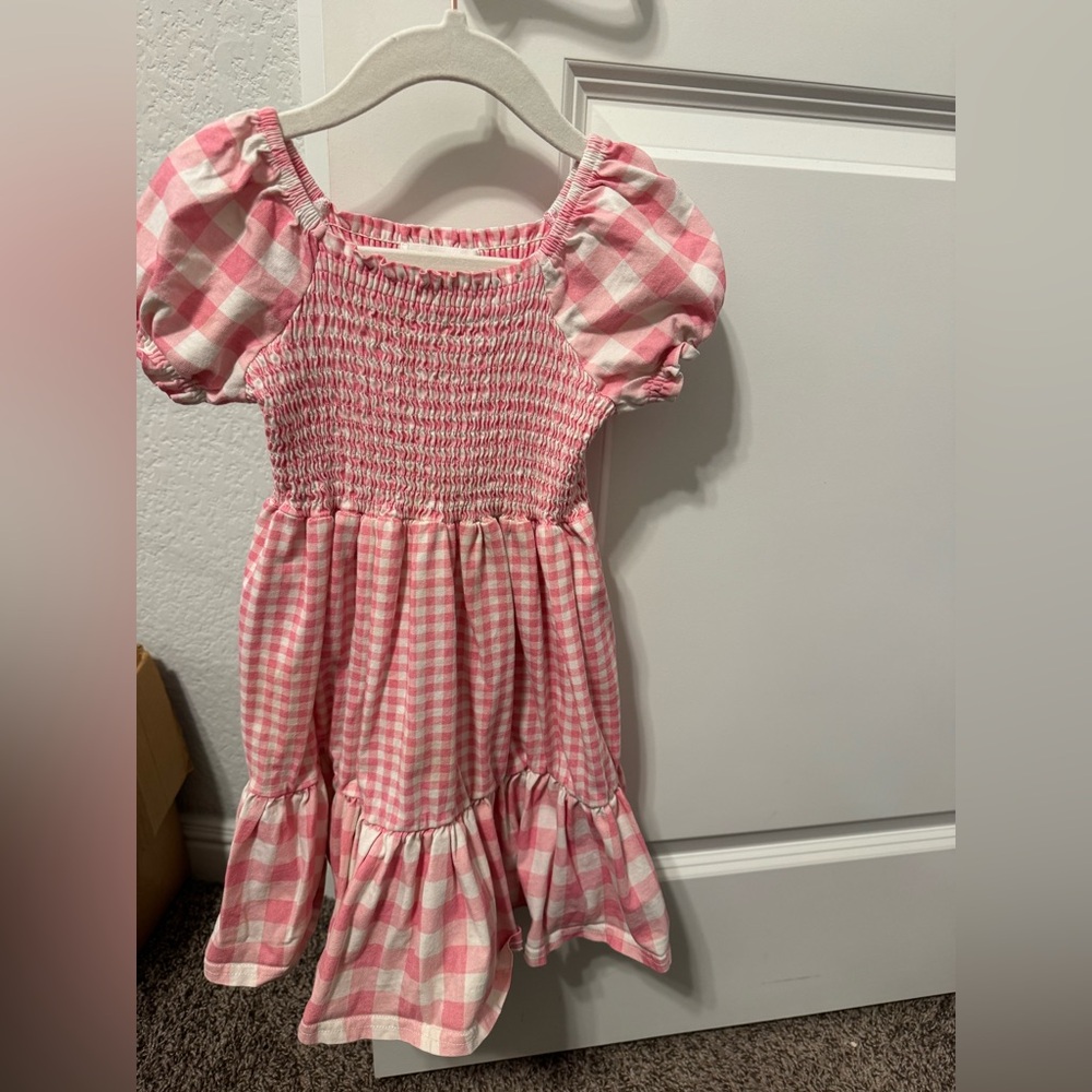 SweetHoney Pink Checkered Smocked Dress